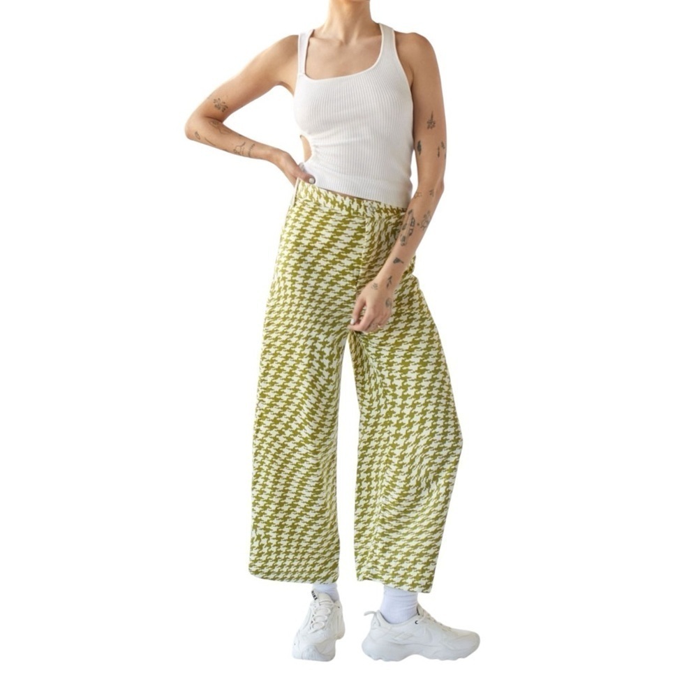 Urban Outfitters Olympia‎ Print Pant in Green Multi Houndstooth Small